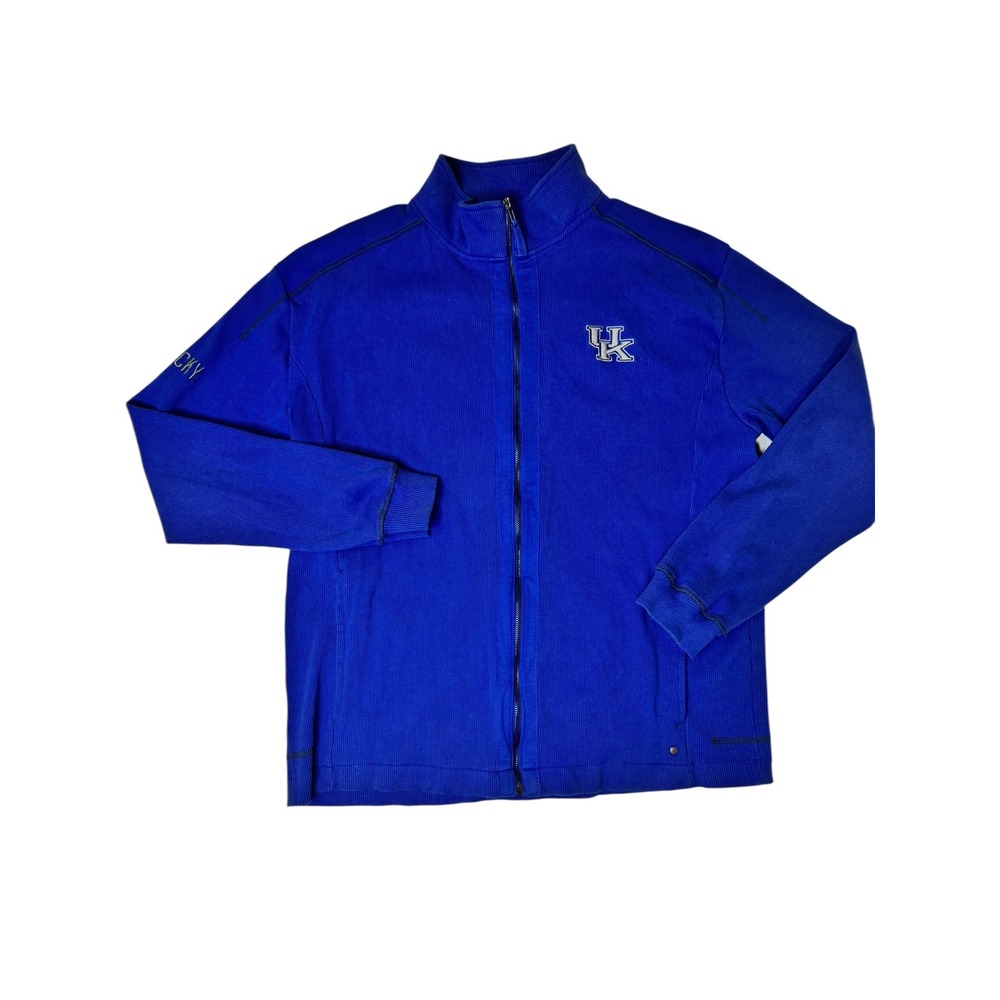 Kentucky Wildcats Full Zip Ribbed Cotton Jacket Mens‎ XL Blue UK Logo Chiliwear